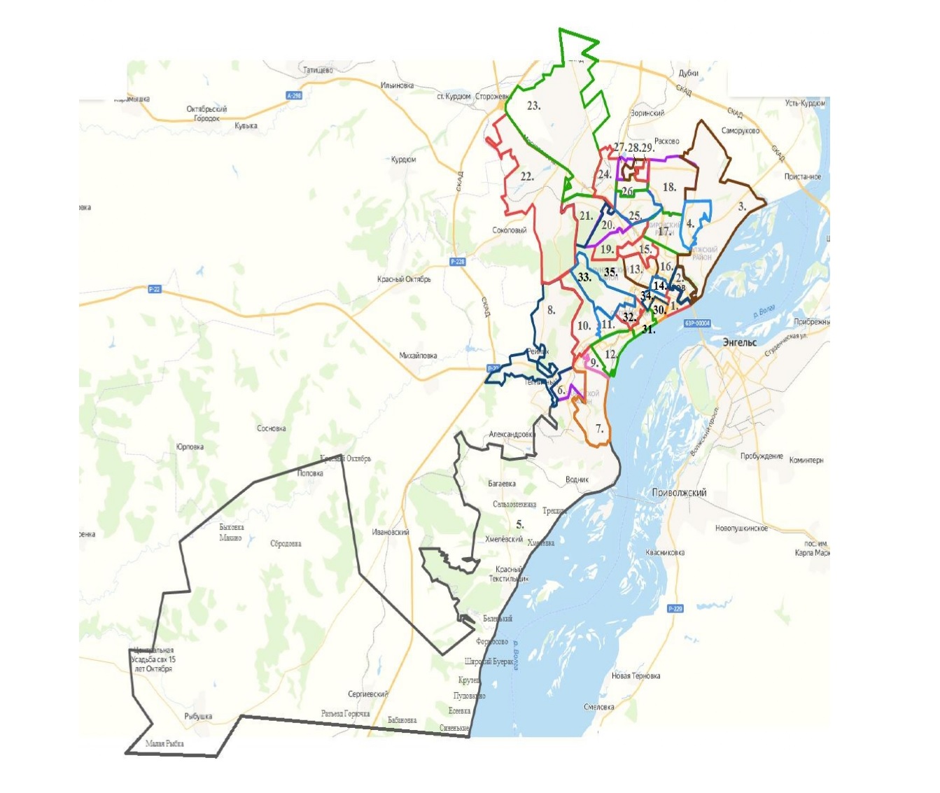 Карта саратова с районами. Районы Саратова. Карта избирательных округов Саратовской области.